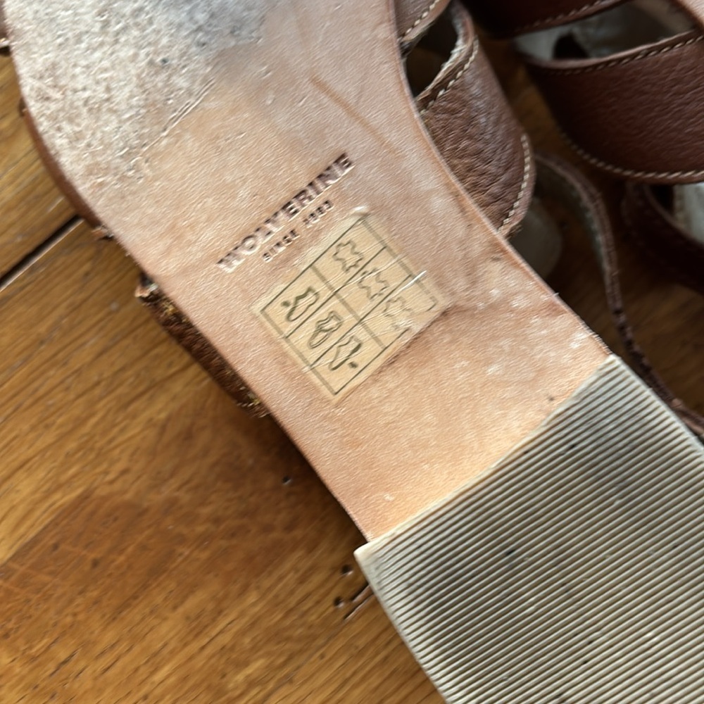 Wolverine 1883 Freida Sandals Women’s Tan Leather Fisherman Style w/ Box Size 9 - Picture 8 of 13